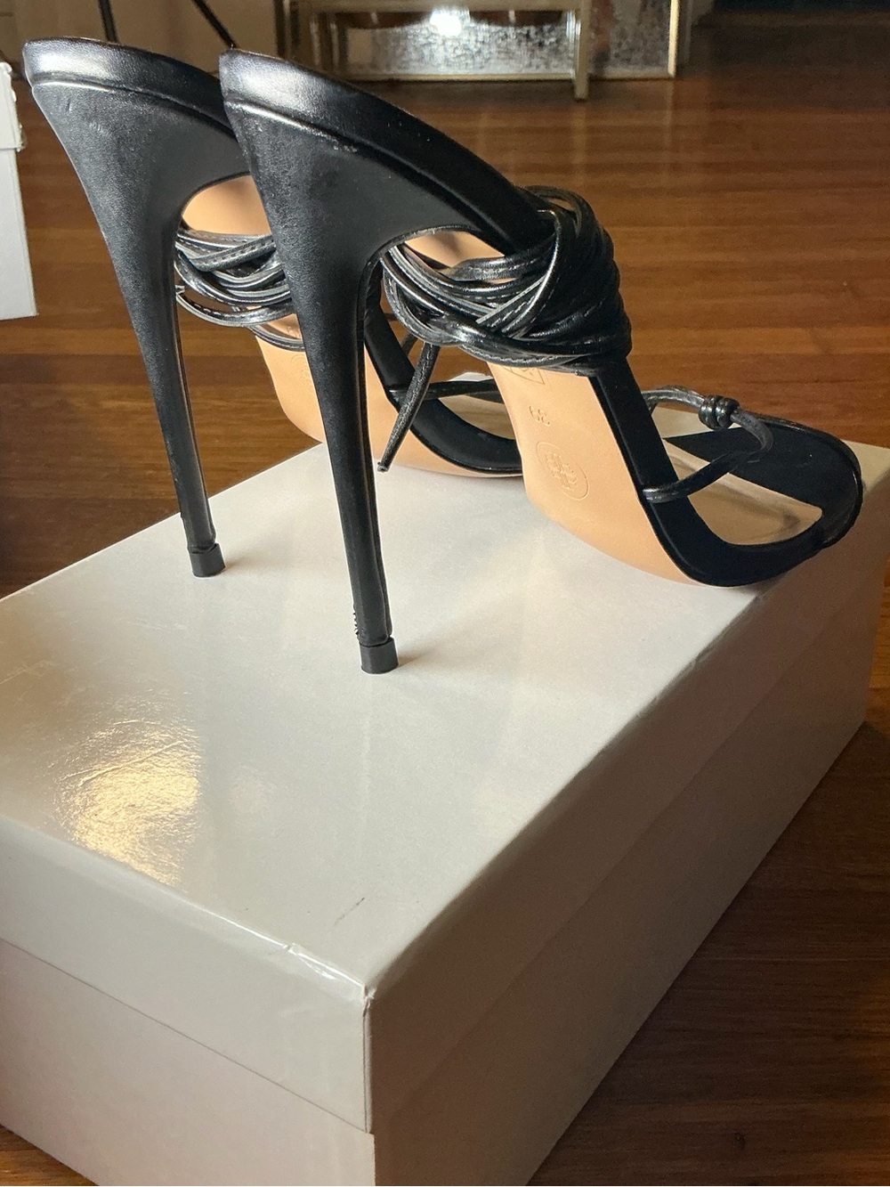 FEMME LA Black Strappy Heel Sandals - Women - Picture 12 of 15